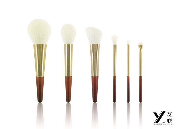 Bagong Pagdating ｜ Makintab na Bagong Buhay, Gold Aluminum Tube Brush Set - Isang Kailangang -magkaroon para sa Paglikha ng Perpektong Paghahanap ng Pampaganda!